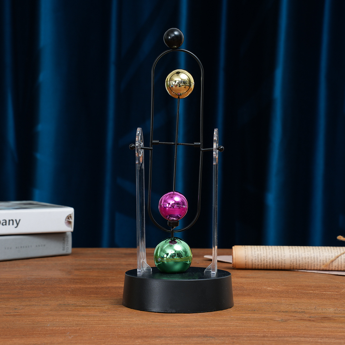 Newton Cradle Large - 현대적인 미니멀리스트 뉴턴 진자 영구운동 장식품,