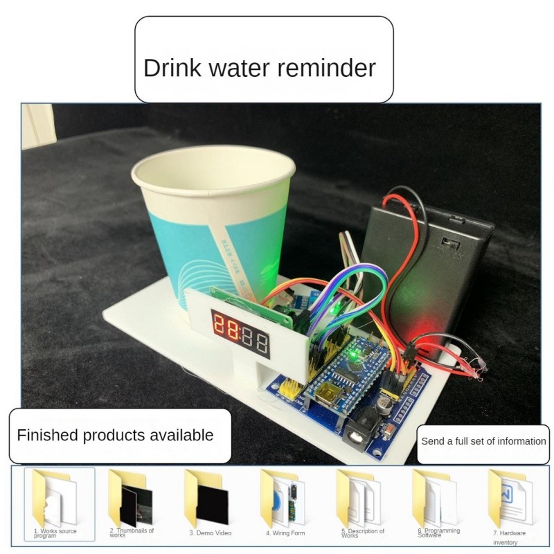 물 마시기 알림 로봇 수제 과학 음수 경고 창의적인 기 - Science Robot 리뷰 및 가격